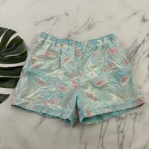 J.Crew Mens Vintage Oarsman Label Swim Trunks Size M Blue Red Fish Print 90s